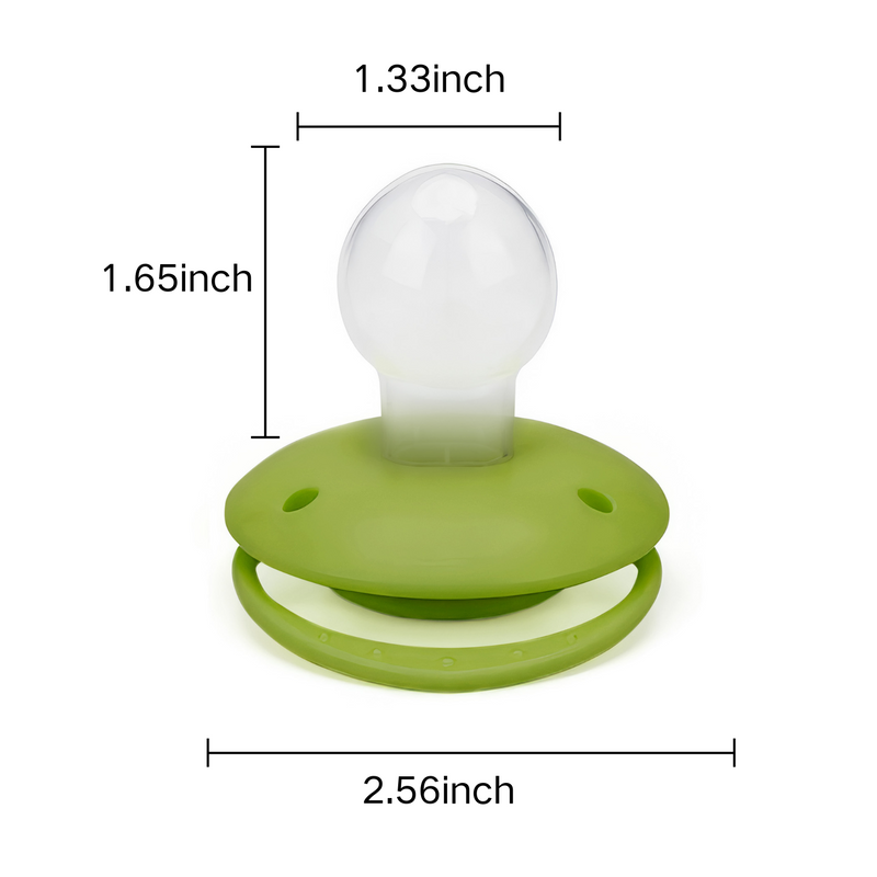 Adult Round Pacifier 2pcs - Yellow & Green