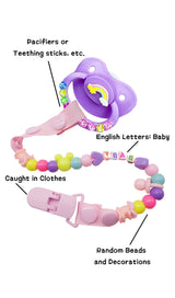 Adult Pacifier Clip - BLUE & PINK