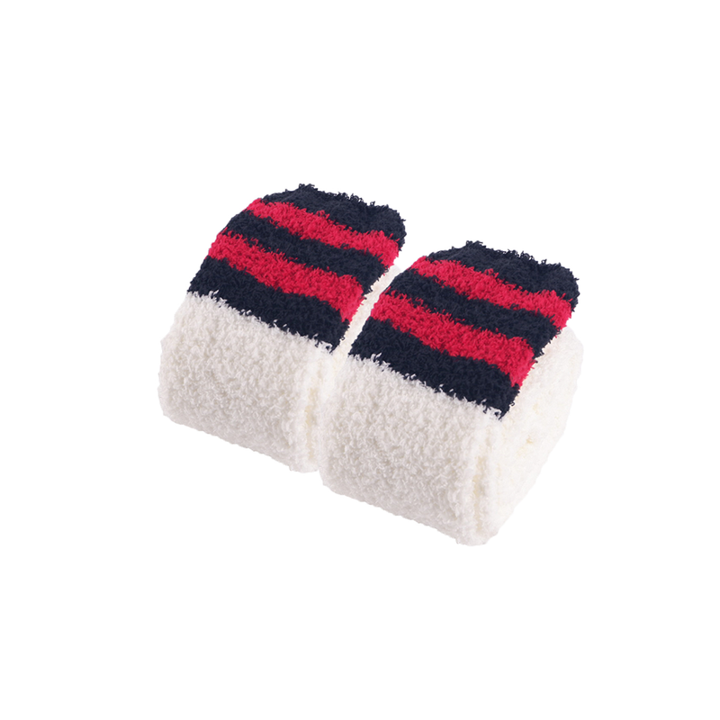 Women High Fuzzy Socks 1 Pair WhiteRed