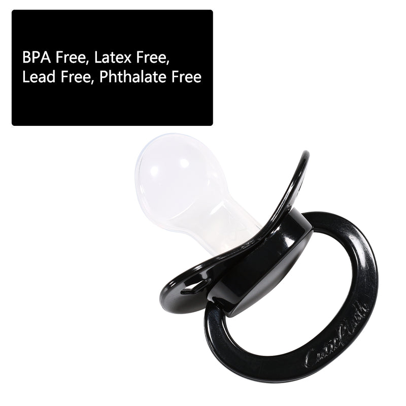 1pc Adult Pacifier Black + 1 Extra Clear Nipple