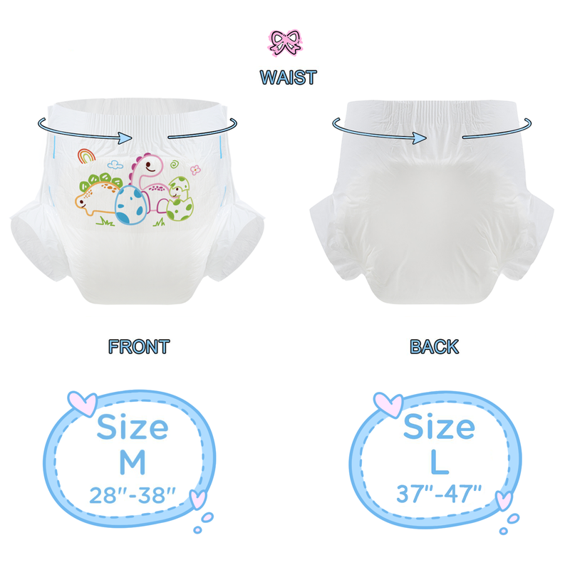 Baby Dinosaur-White Diaper-3 Pcs