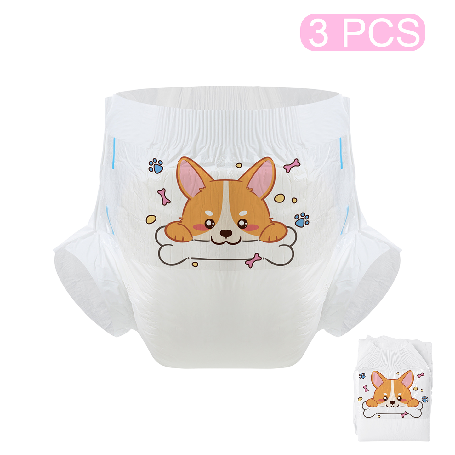 Lovely Corgi-Adult Diaper-3 Pcs