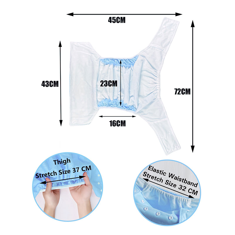 CutiePlusU Adult Cloth Diaper-Blue