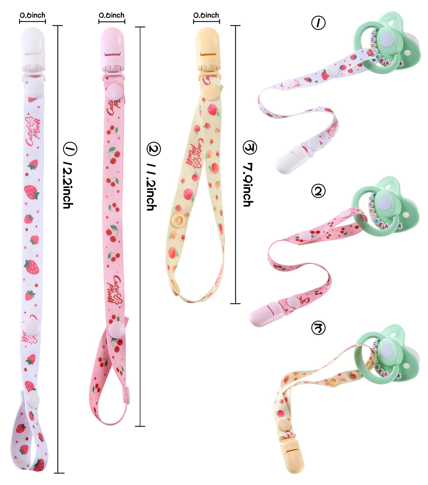 Fruit Party Adult Pacifier Clip