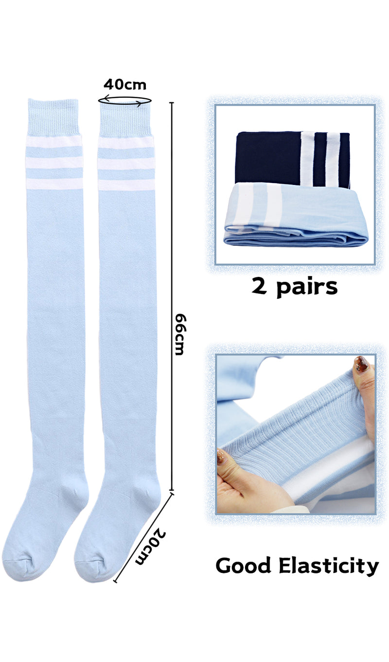 Cotton Striped Knee High Socks -Classical Style