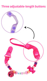 Adult Pacifier Clip - PINK & PURPLE