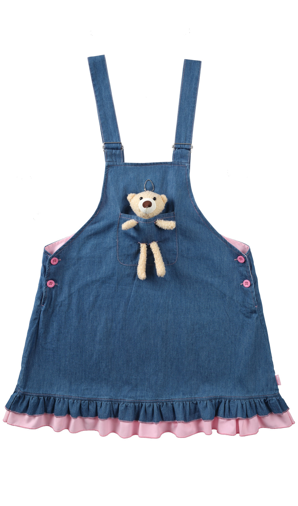 Bear baby overall dress-Blue