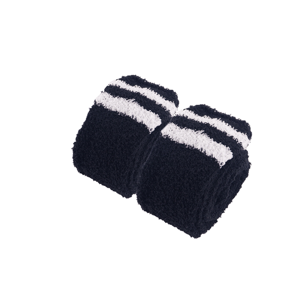 Women High Fuzzy Socks 1 Pair BlackWhite