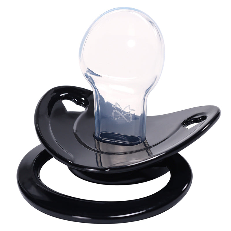 CutiePlusU Adult Sized Pacifier Dummy for Adult Babies-Big Shield 3 Pack-Black