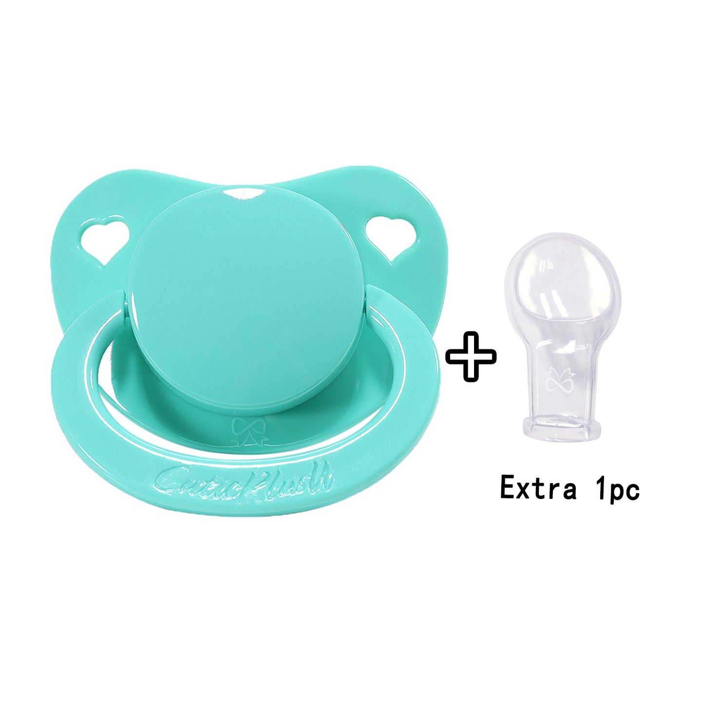 1pc Adult Pacifier Green + 1 Extra Clear Nipple