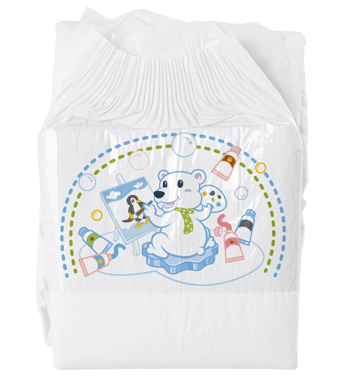 Artist Polar Bear-White Diaper-3 Pcs