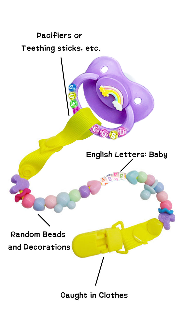 Adult Pacifier Clip - PURPLE & YELLOW