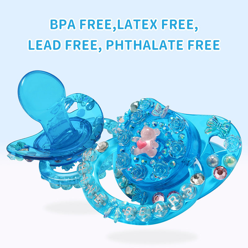Crystal Bear Blue Pacifier