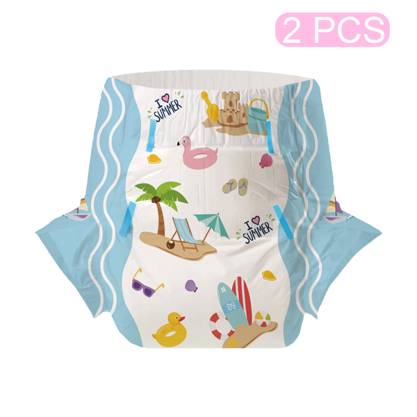 I Love Summer Adult Diaper - 2pcs