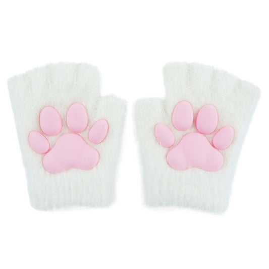 Cat Paw Gloves-White