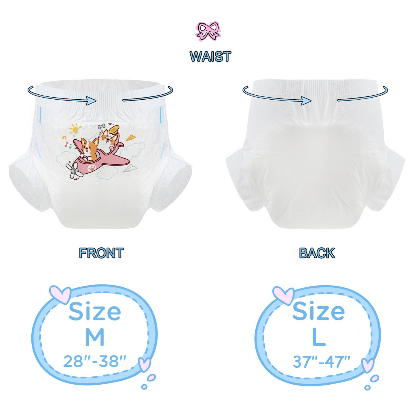 Corgi Driver-White Diaper-3 Pcs