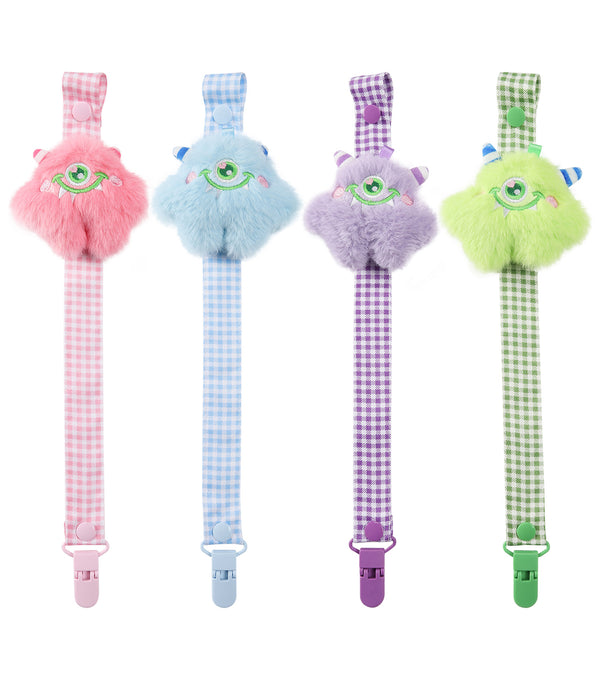 Baby Monster Pacifier Clip - 4pcs