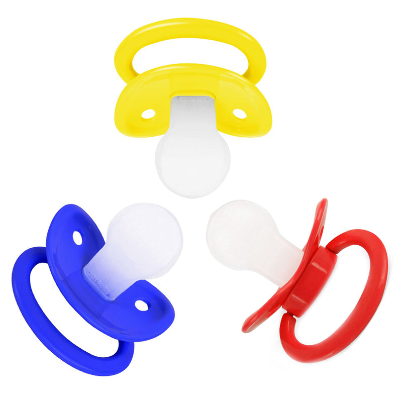 AAdult Cutie Pacifier 3 pack-Yellow,Red,Navy