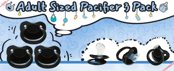 Adult Cutie Pacifier 3 pack-Black