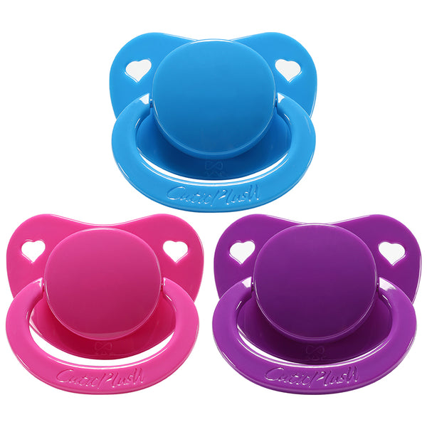 Adult Sized Pacifier 3 Pack-Purple,Blue,Pink,Purple