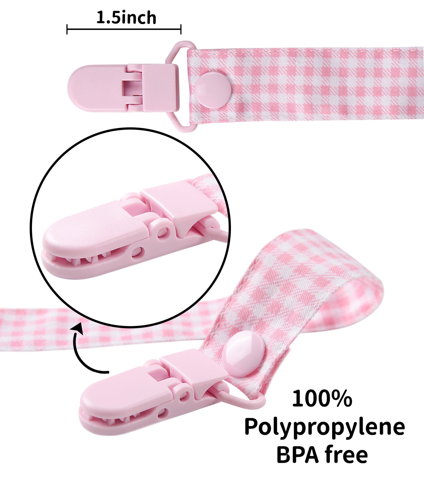 Baby Dinosaur Pacifier Clip - Pink