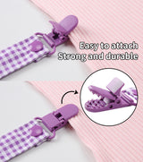 Baby Dinosaur Pacifier Clip - Pink & Purple