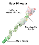 Baby Dinosaur Pacifier Clip - Green