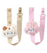 Animal Paradise Pacifier Clip - Pink & White