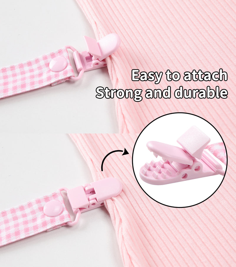 Animal Paradise Pacifier Clip - Pink & White