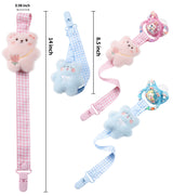 Happy Bear Pacifier Clip - Pink