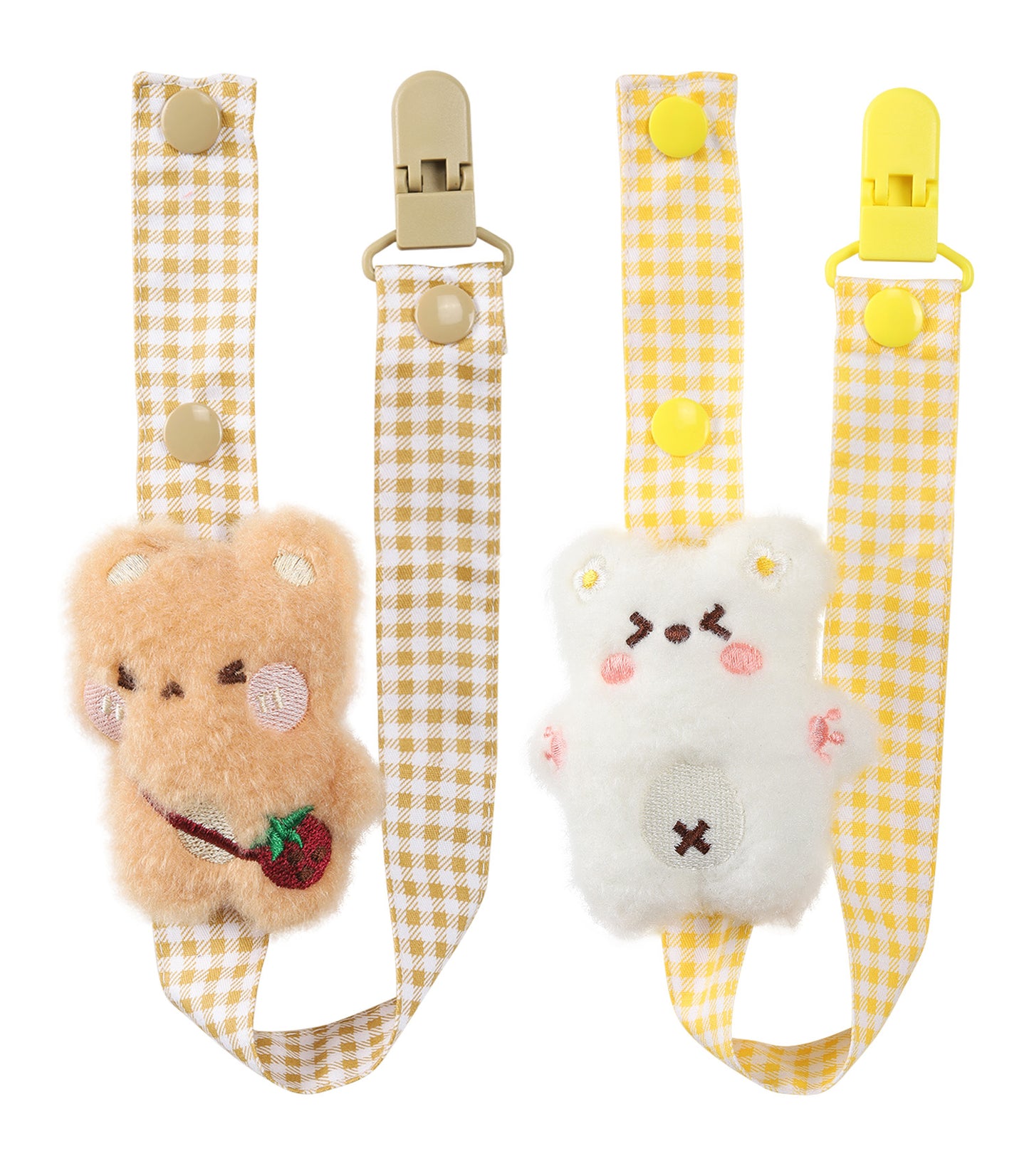 Baby Bear Team Pacifier Clip - Tangerine & White