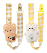 Happy Bear Pacifier Clip - 4pcs