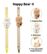 Happy Bear Pacifier Clip - 4pcs