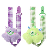 Baby Monster Pacifier Clip - Purple & Green