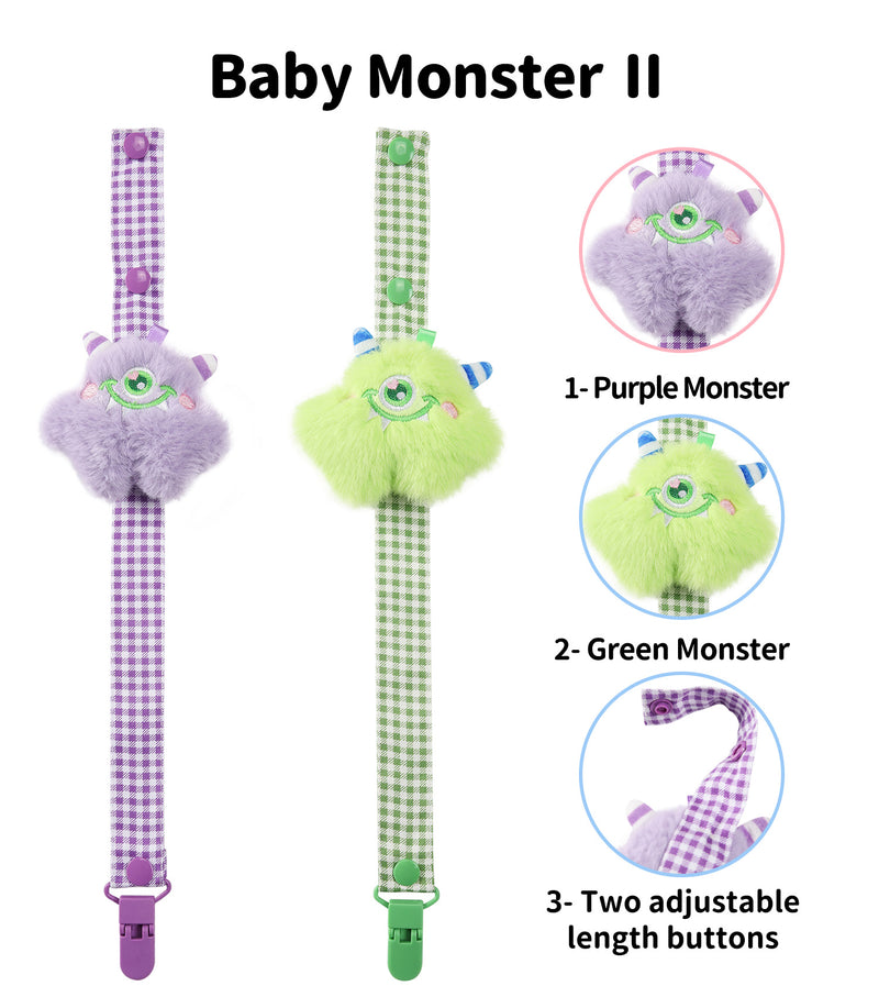 Baby Monster Pacifier Clip - 4pcs