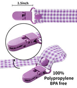 Baby Monster Pacifier Clip - Purple & Green