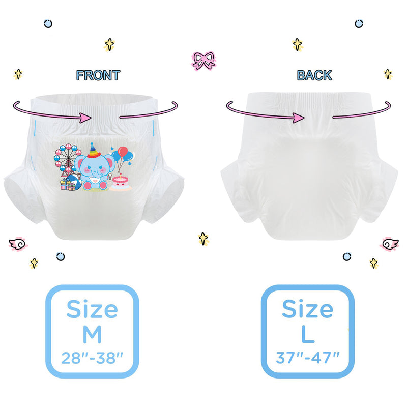 Birthday Elephant -Adult Diaper-3pcs