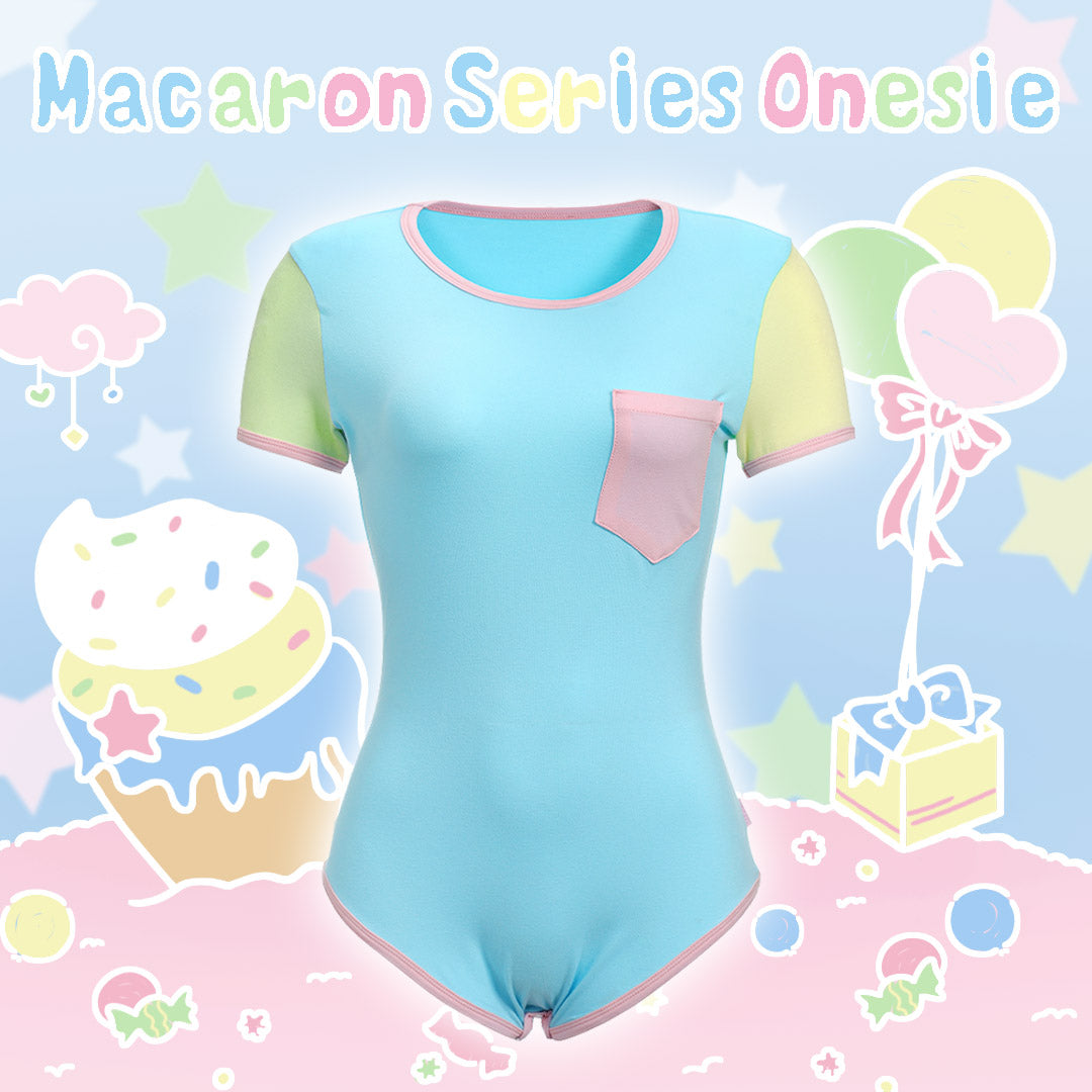 Macaron Series Onesie-Blue