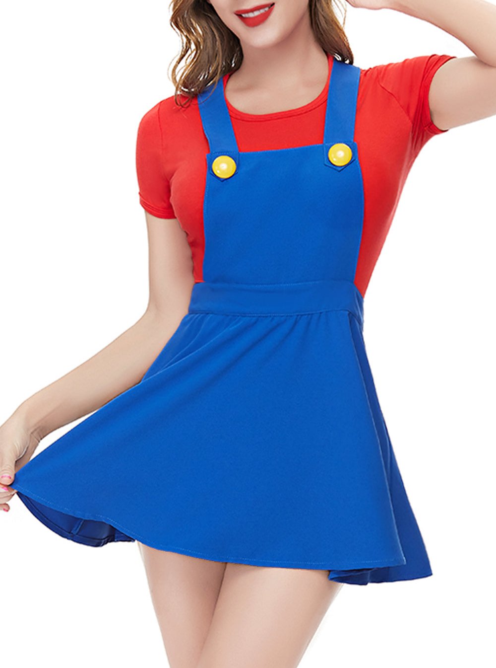 Super Plumber Overall Skirt Set-Red