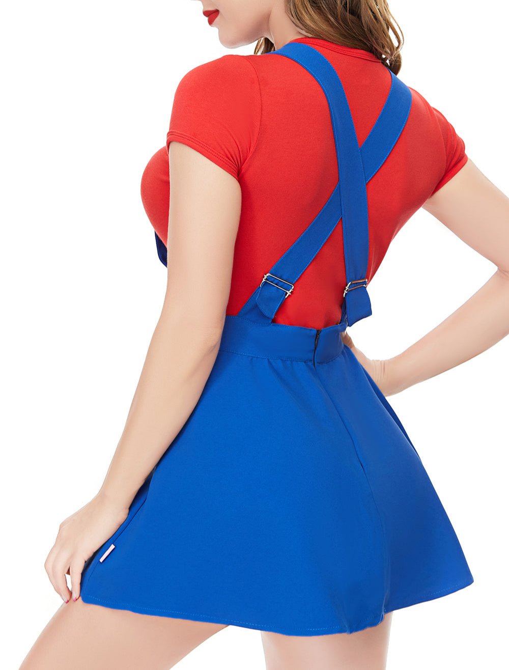 Super Plumber Overall Skirt Set-Red