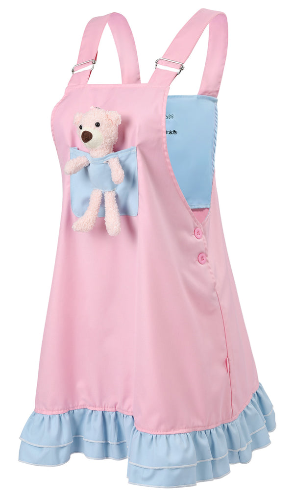 Bear Baby Overall Dress - Pink