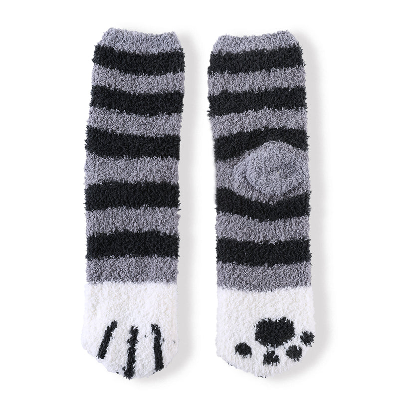 Cat Paw Slipper Socks 2 Pack-Solid