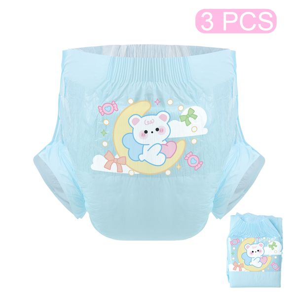 Cute Bear-Blue Diaper-3 Pcs