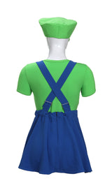 Super Plumber Overall Skirt Set-Green