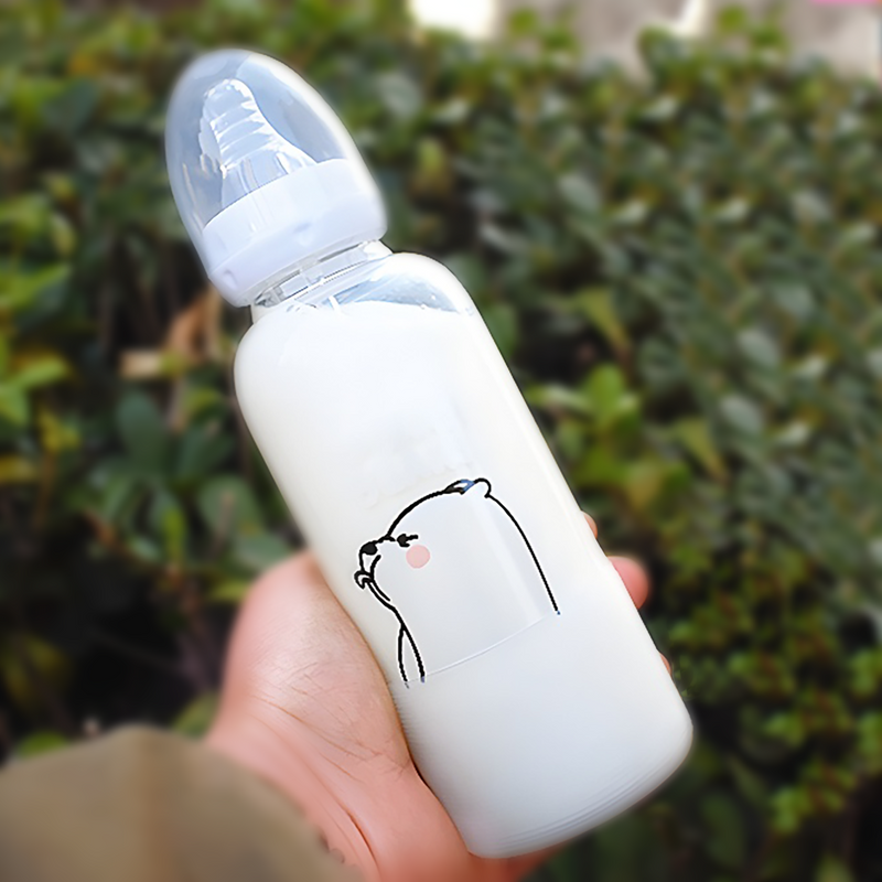 Adult Baby Bottle - White Bear