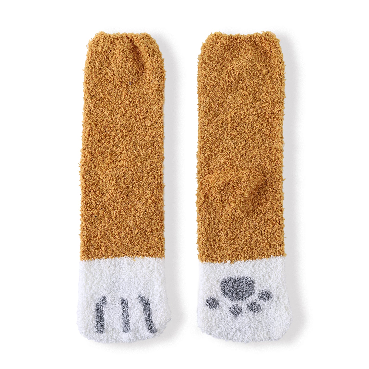 Cat Paw Slipper Socks 2 Pack-Solid