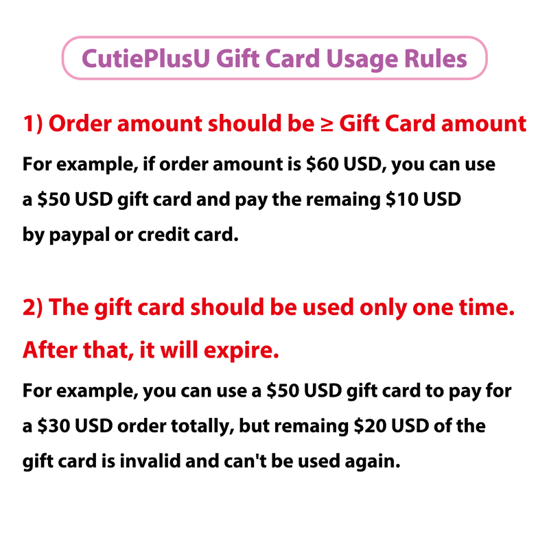 CutiePlusU Gift Card