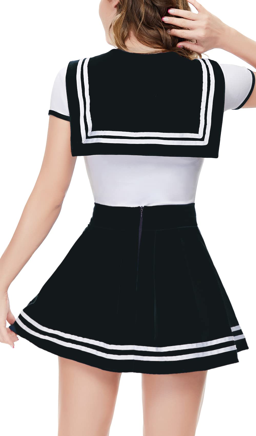 Sailor Skirt Set BlackWhite-3pcs