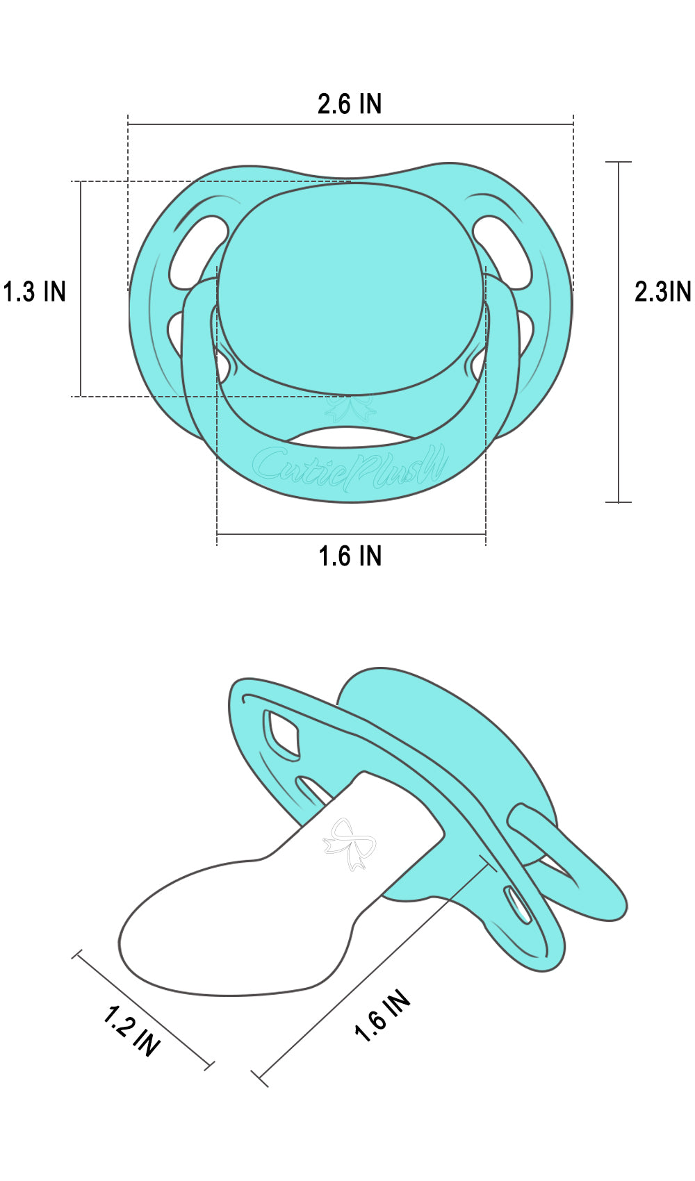 Butterfly Shape Adult Pacifier 3 Pack-Purple,Green,White