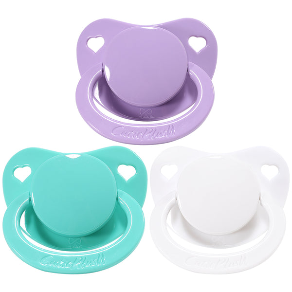 Adult Sized Pacifier 3 Pack-Purple, LightGreen, White